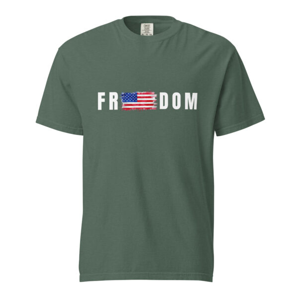 unisex-garment-dyed-heavyweight-t-shirt-blue-spruce-front-6a147c10ab774.jpg Unisex Freedom Shirt- White Letters