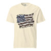 Unisex She May Be Tattered Flag T-shirt- Black Letters