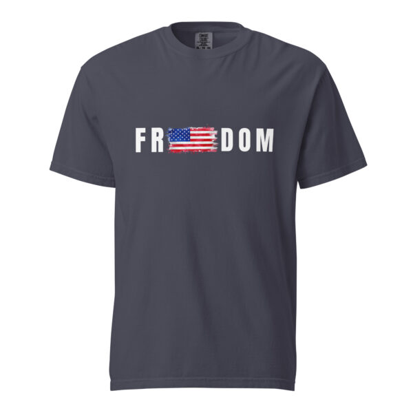 unisex-garment-dyed-heavyweight-t-shirt-navy-front-6a147c10a61ae.jpg Unisex Freedom Shirt- White Letters